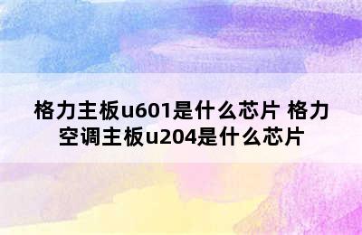 格力主板u601是什么芯片 格力空调主板u204是什么芯片